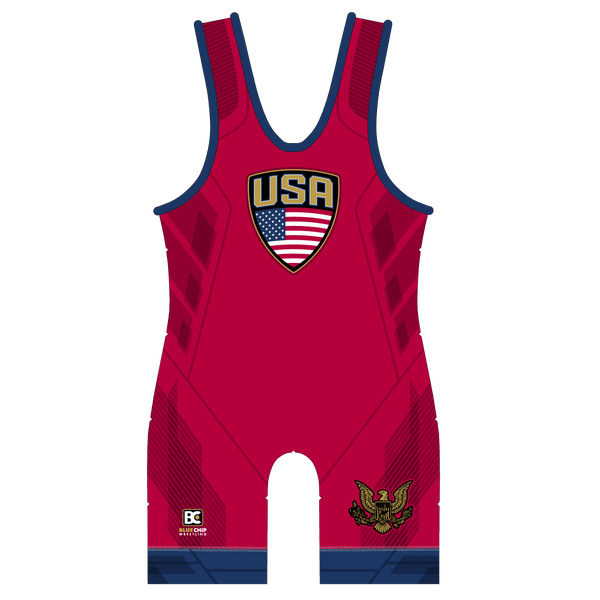 Stripe Wrestling Singlet Red and Green -  Canada